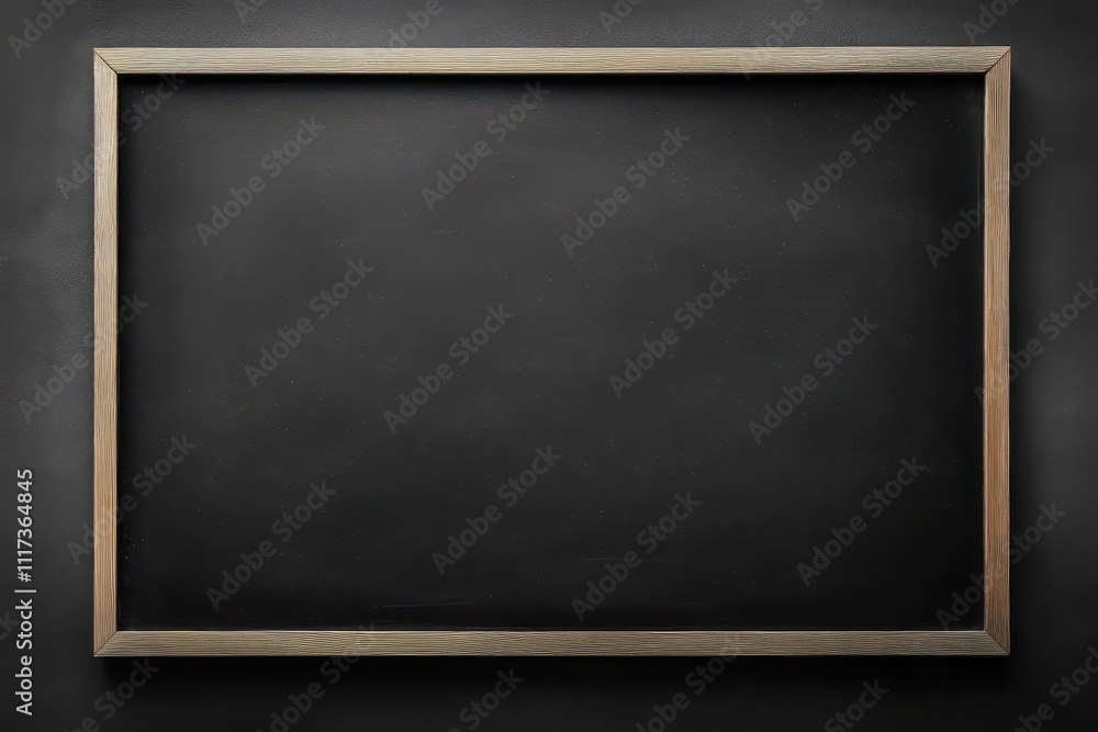 A blank blackboard framed in wood, ready for writing or drawing. A blank blackboard framed in wood, ready for writing or drawing.