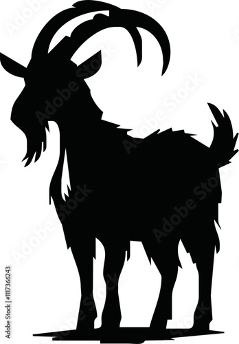 Goat silhouette icon symbol logo black design vector illustration