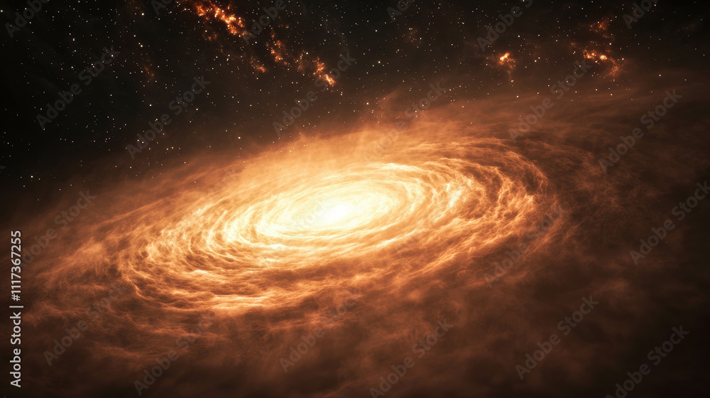 Fototapeta premium Cosmic Black Hole Floating Amidst Ruins of Shattered Galaxies in Space