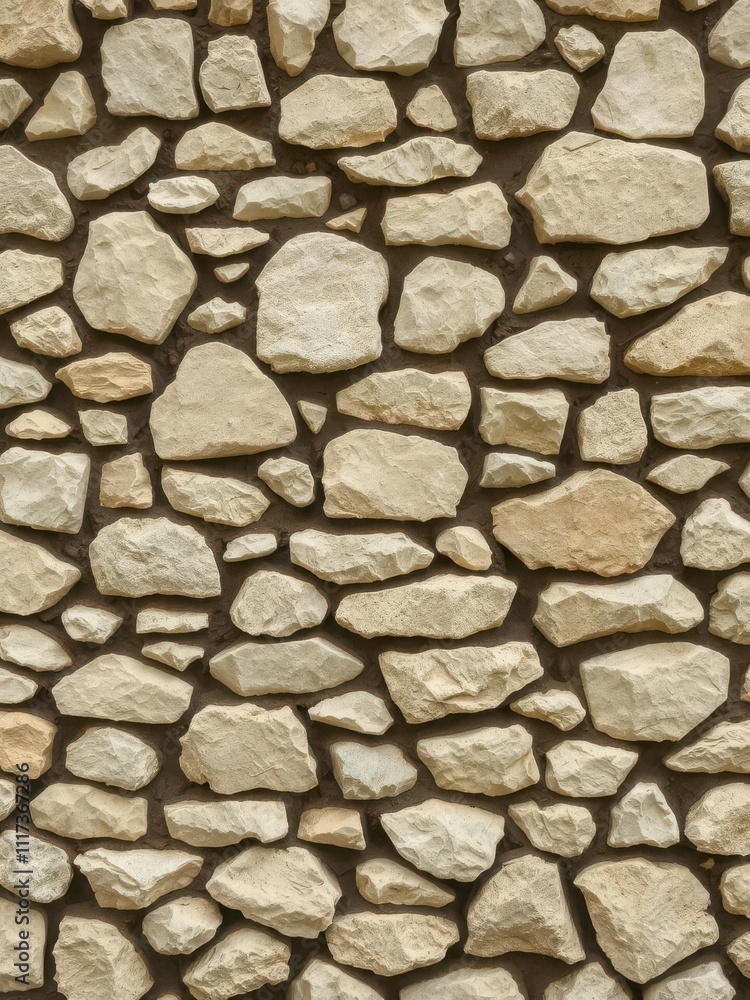 Fototapeta premium Rough stone wall with a variety of shapes and sizes, background, pattern