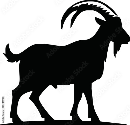 Goat silhouette icon symbol logo black design vector illustration