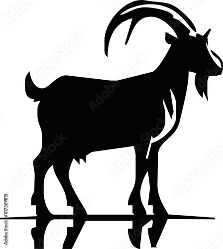 Goat silhouette icon symbol logo black design vector illustration