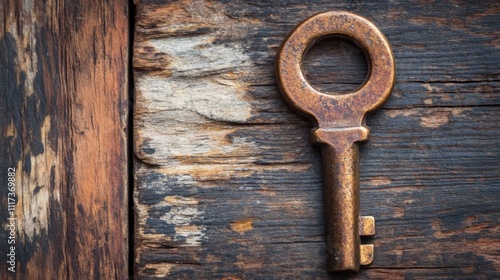 Wallpaper Mural Change Your Password Day Vintage skeleton key on rustic wooden background for antique decor and history projects Torontodigital.ca