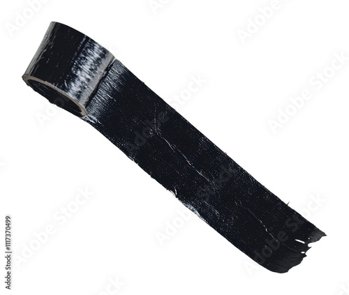 Black tape for repairs and crafts, cut out - stock png. photo