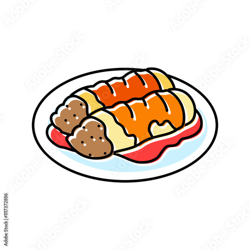 enchiladas mexican cuisine color icon vector. enchiladas mexican cuisine sign. isolated symbol illustration