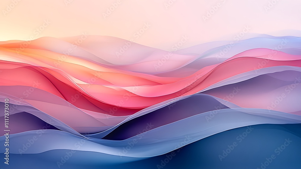 Flowing abstract waves digital landscape graphic design soft colors Flowing abstract waves digital landscape graphic design soft colors