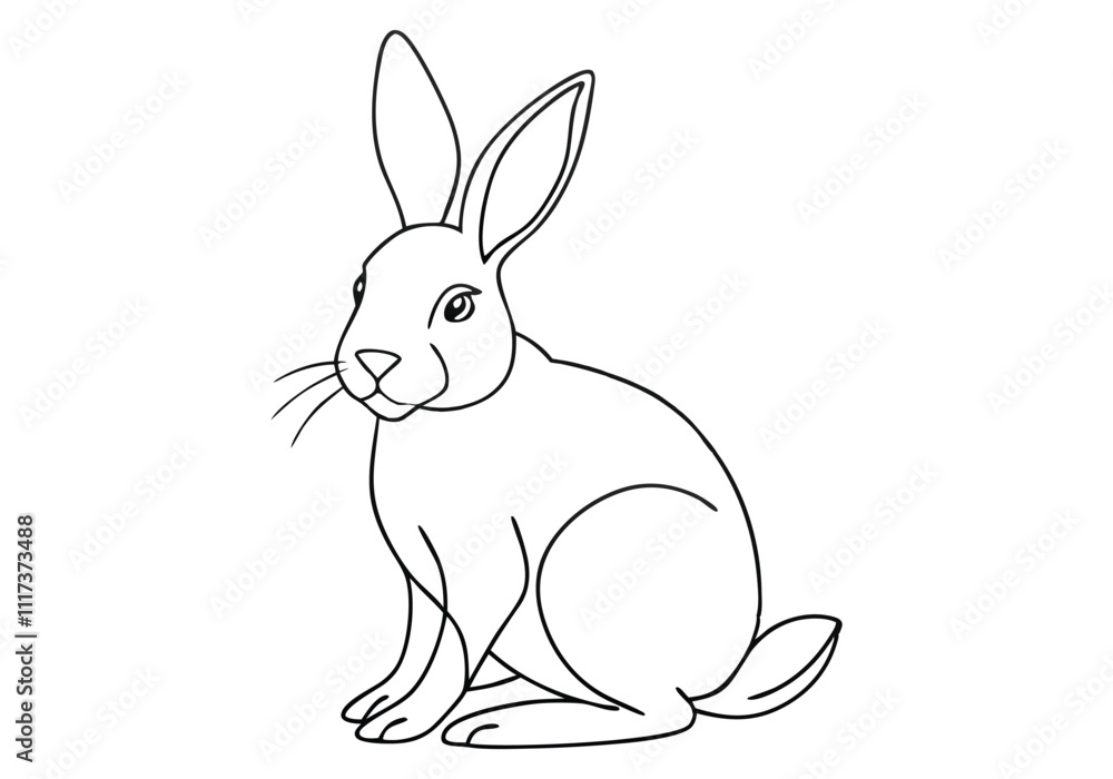 Obraz premium Continuous One-Line Drawing of a Rabbit - Minimalist Animal Design