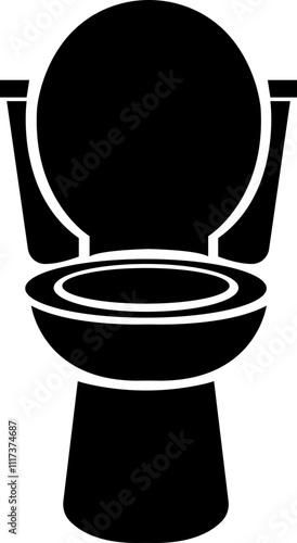 Toilet icon bowl sanitary clean silhouette ware vector bathroom in trendy black flat style. Bidet toilet flush WC icon for website design isolated on transparent background. furniture for bathroom.