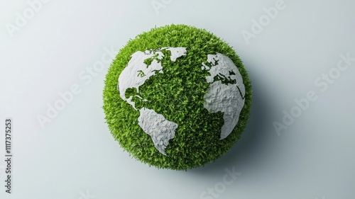 Earth globe surrounded by lush greenery representing sustainability
