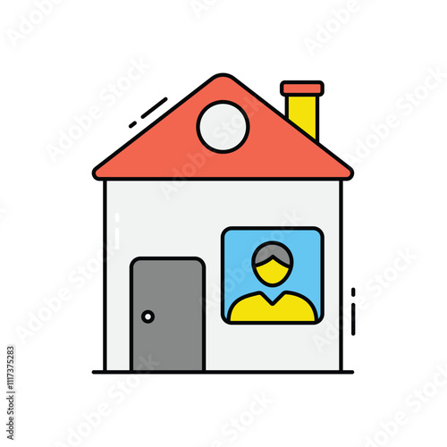stay at home vector icon