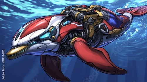 Mechanical Dolphin in the Ocean