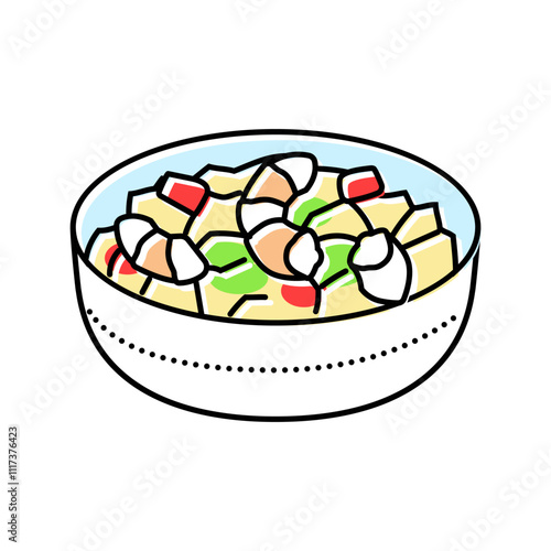 ceviche mexican cuisine color icon vector. ceviche mexican cuisine sign. isolated symbol illustration