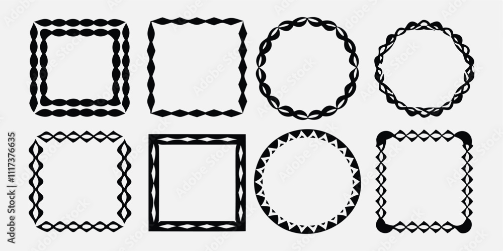 artistic squiggle frames with wavy and zigzag edges for abstract design artistic squiggle frames with wavy and zigzag edges for abstract design