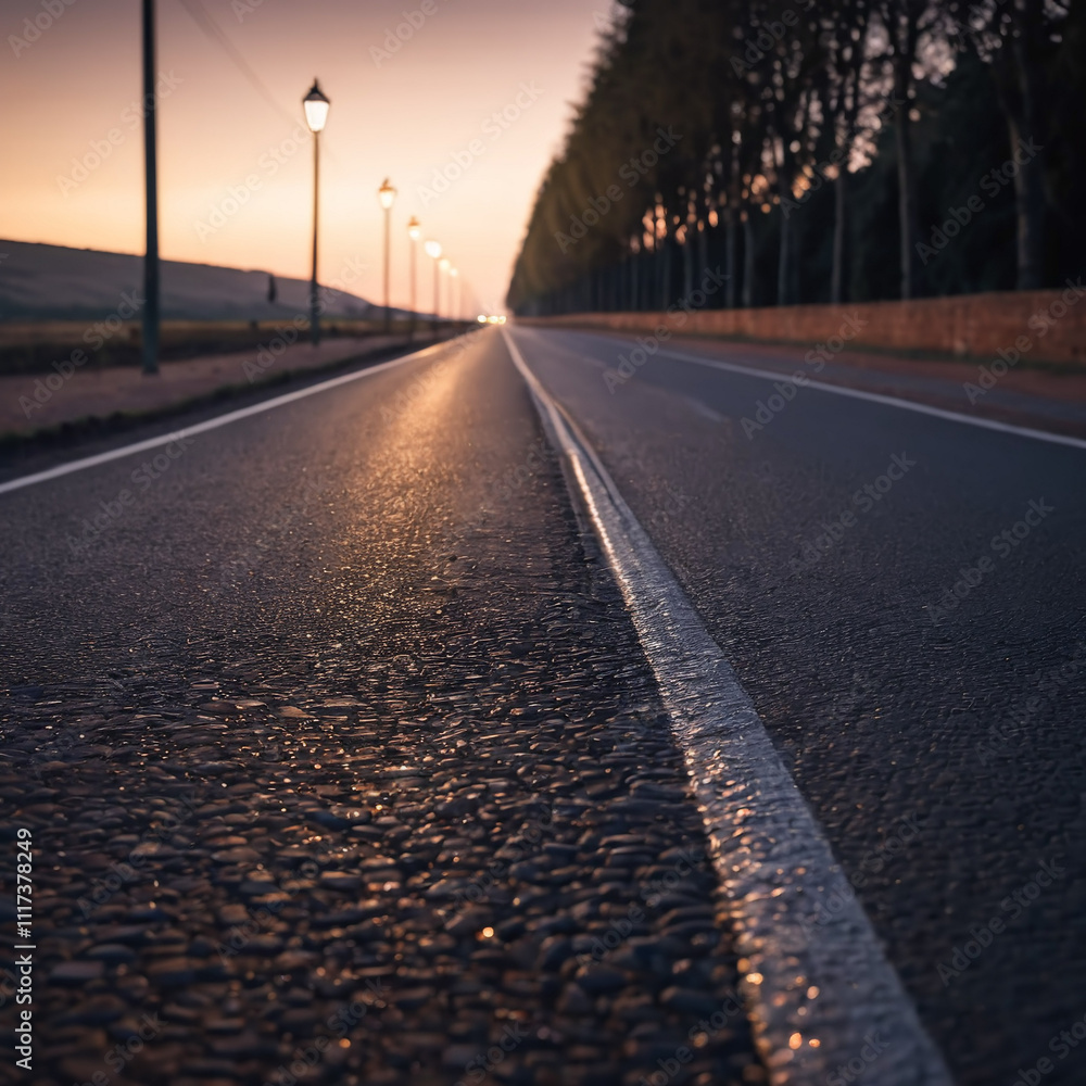 Linien - Linienführung auf Asphaltflächen in Nahaufnahme Linien - Linienführung auf Asphaltflächen in Nahaufnahme
