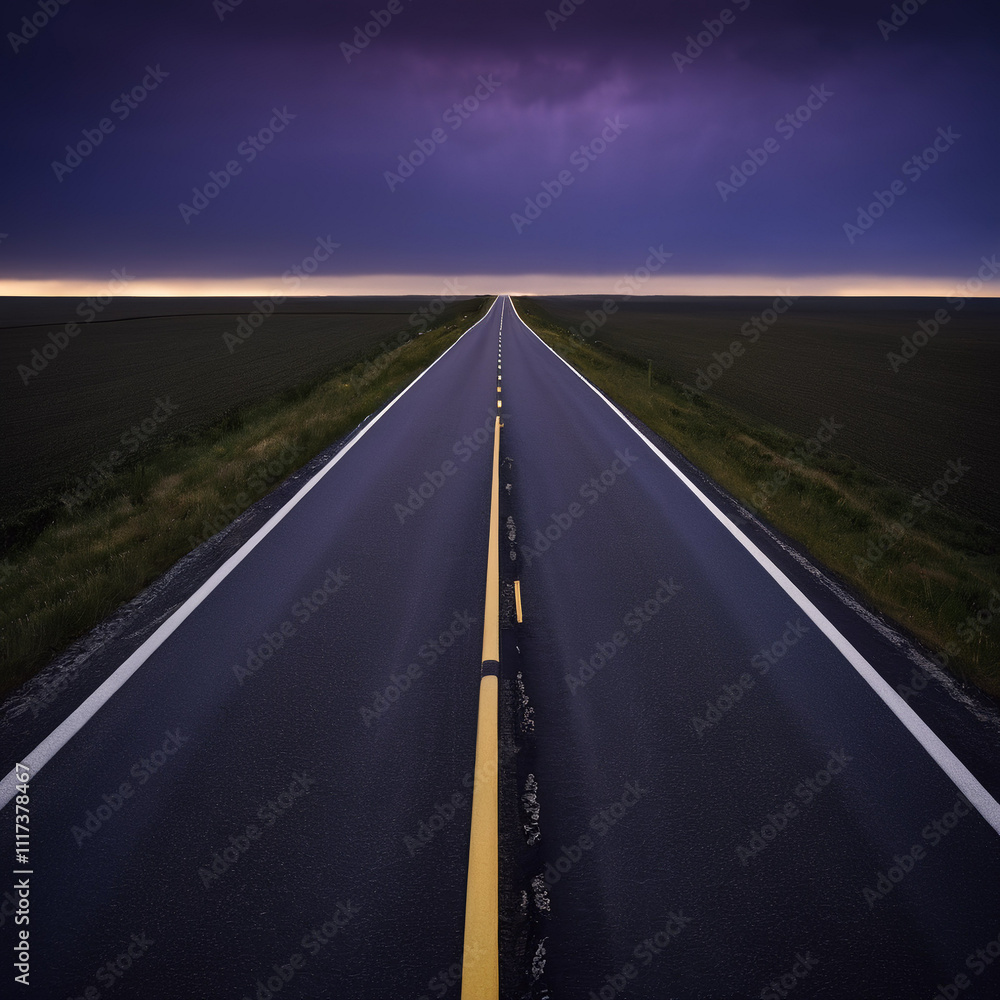 Fototapeta premium Linien - Minimalistische Straßenmarkierungen in urbanem Design