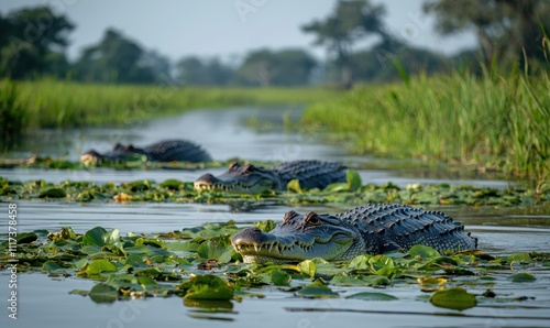 Wildlife photography endangered wetland crocodiles