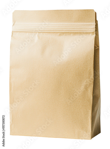 Kraft paper bag for packaging dry goods, cut out - stock png.