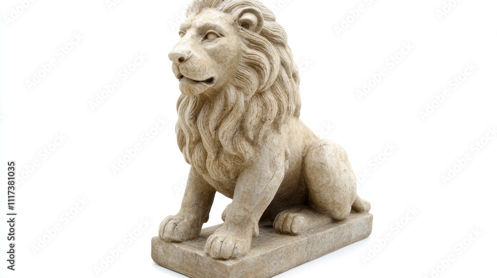 A detailed stone lion sculpture, symbolizing strength and courage. A detailed stone lion sculpture, symbolizing strength and courage.