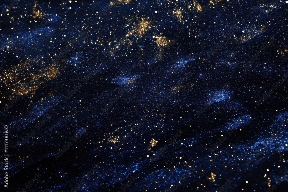 A cosmic scene depicting a starry night sky with shimmering golden and blue elements. A cosmic scene depicting a starry night sky with shimmering golden and blue elements.