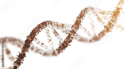 A detailed image of a DNA double helix structure, set against a clean, white background photo