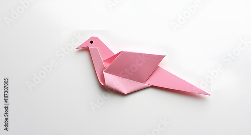 Pink origami bird