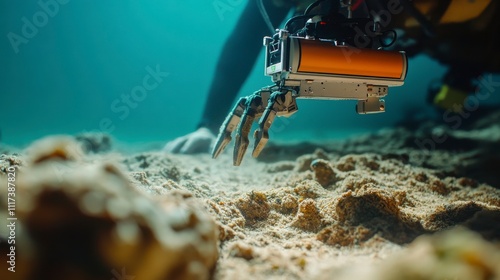 Robots Collecting Sediment Samples from Sandy Seabed