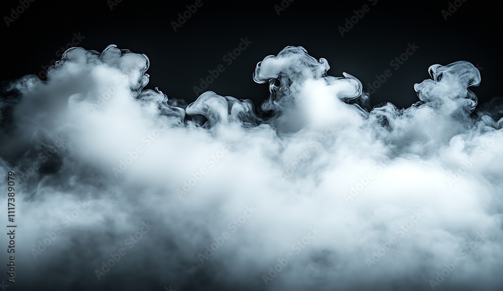 Dramatic Thick White Smoke on Dark Background Evoking Mystery and Drama : Generative AI Dramatic Thick White Smoke on Dark Background Evoking Mystery and Drama : Generative AI