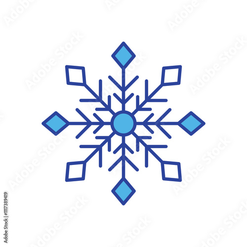 Snowflake icon isolated on a white background. Vector illustration.