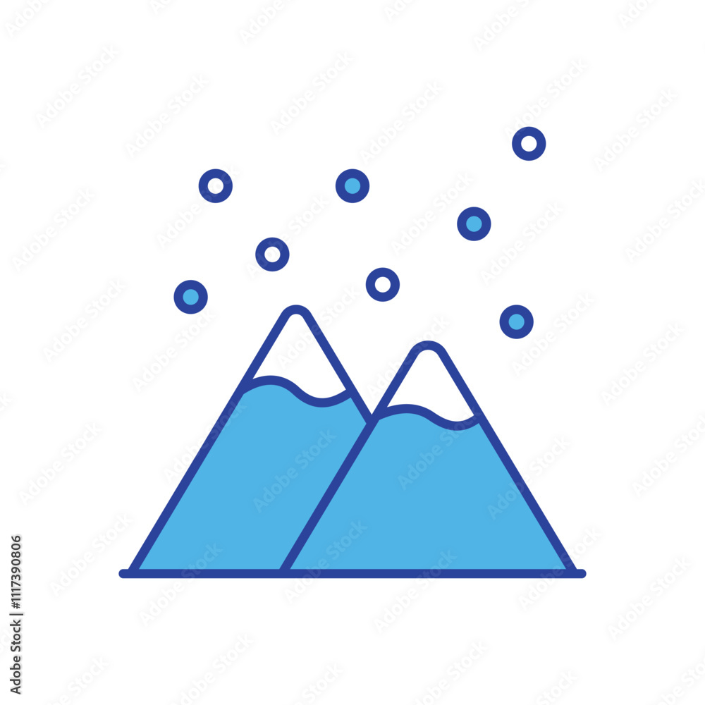 Snowy Mountain icon isolated on a white background. Vector illustration. Snowy Mountain icon isolated on a white background. Vector illustration.