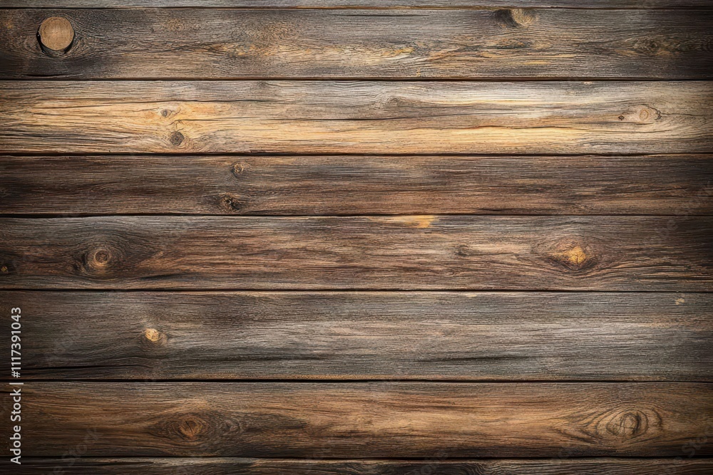A close-up view of a rustic wooden plank wall with varying shades and textures. A close-up view of a rustic wooden plank wall with varying shades and textures.
