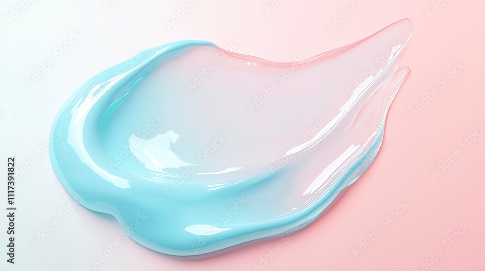 Serum texture close up. Light blue and pink gradient liquid gel background. Transparent beauty skincare sample. Cosmetic clear liquid cream smudge. Serum texture close up. Light blue and pink gradient liquid gel background. Transparent beauty skincare sample. Cosmetic clear liquid cream smudge.