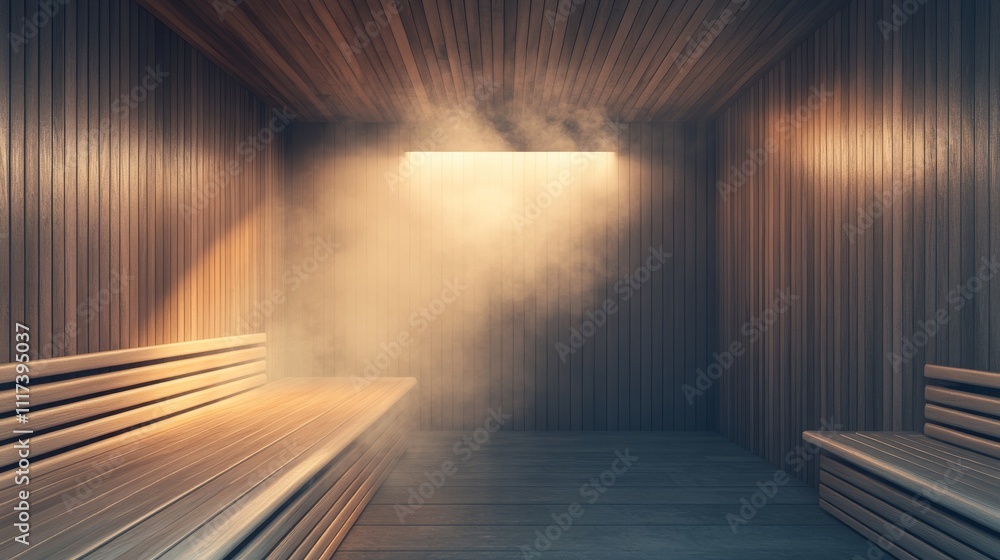 Front view of empty Finnish sauna room. Front view of empty Finnish sauna room.