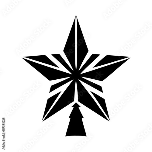 christmas star topper silhouette, christmas vector icon - silhouette vector art of christmas star topper, symbolizing holiday celebrations. christmas silhouette.