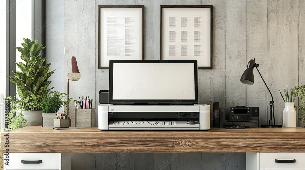 Professional or office plotter lag format photo. Generative Ai Professional or office plotter lag format photo. Generative Ai