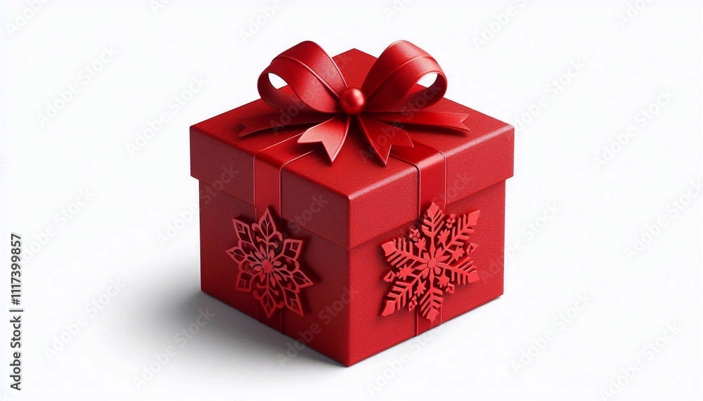 Red gift box isolated on white background, cutout Red gift box isolated on white background, cutout