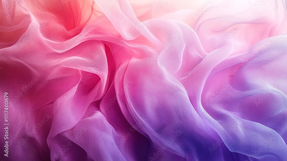 Fototapeta premium Abstract ombre fabric texture background in pink, purple, and orange.