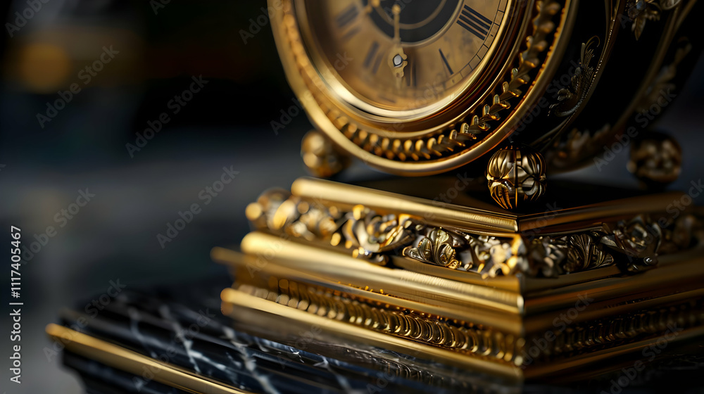 Ornate Gold Clock 3D Render Ornate Gold Clock 3D Render