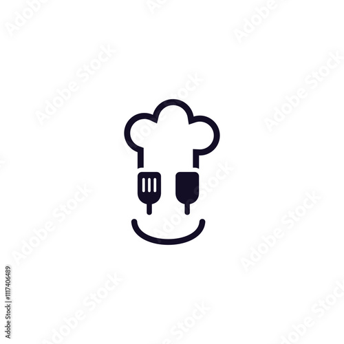 chef cooking abstract flat icon logo design
