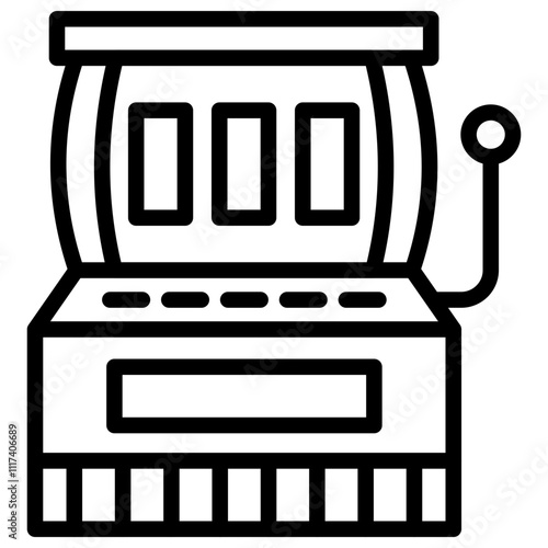 Slot Machine Vector Line Icon