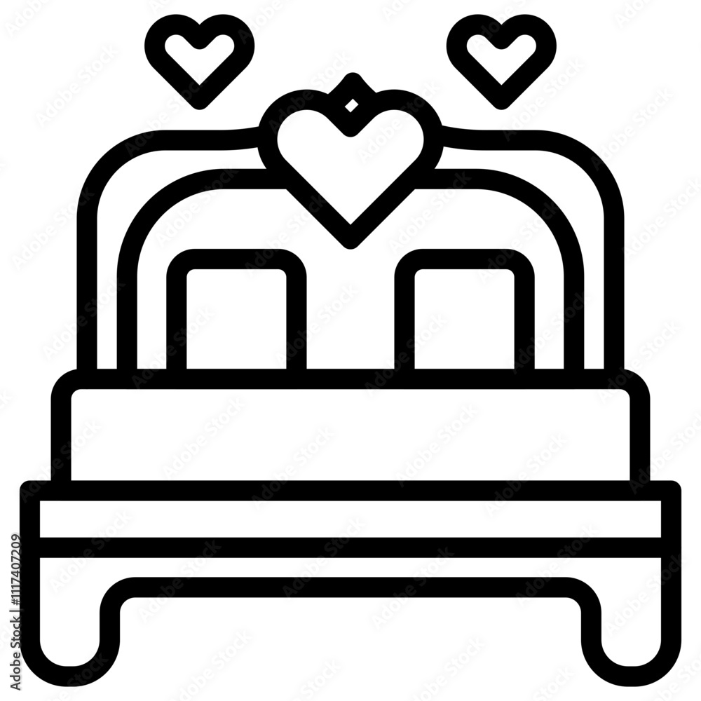 Bed Vector Line Icon Bed Vector Line Icon