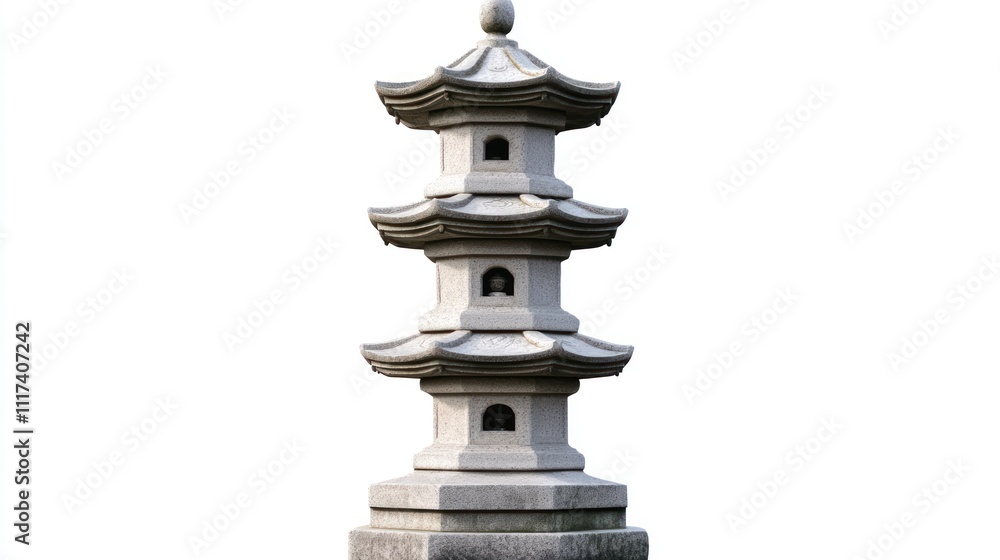 Obraz premium A traditional stone pagoda, often used in gardens for decoration and cultural significance.