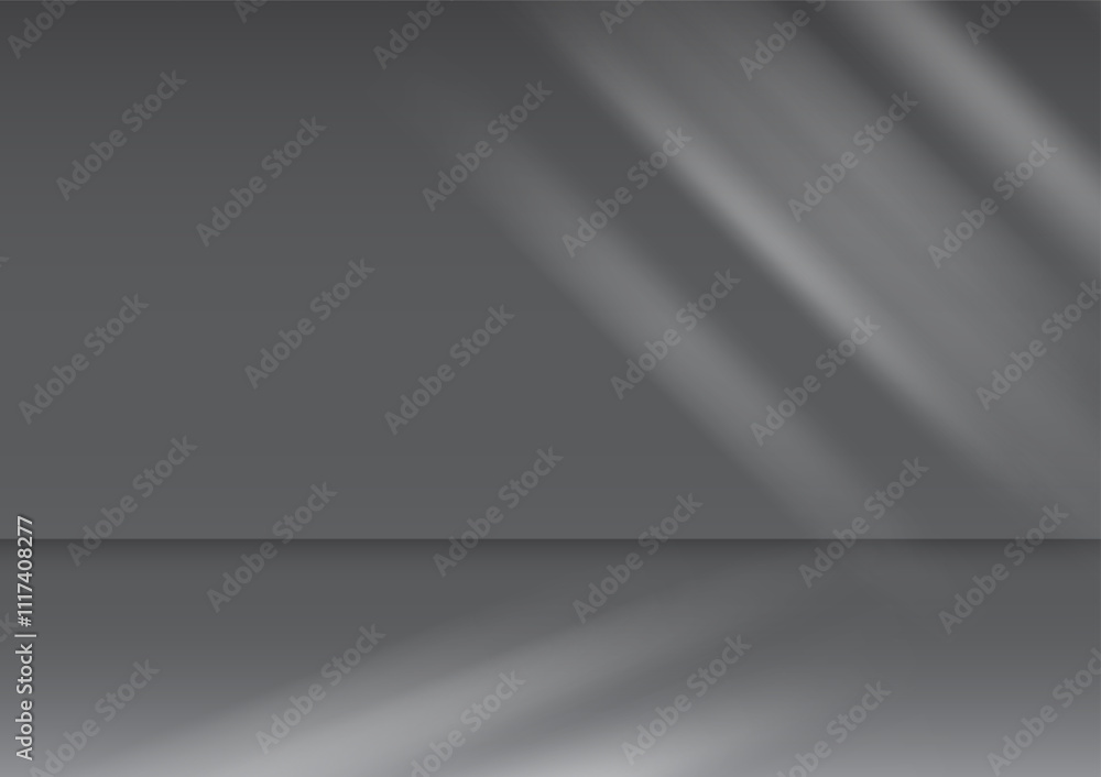 White and gray empty room studio wall with step floor abstract ...