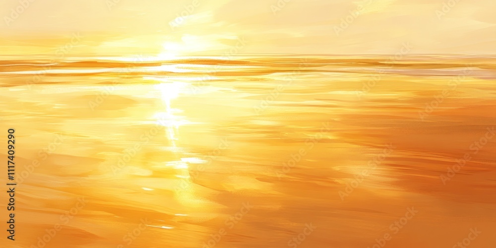 A serene sunset over a calm sea, radiating warm golden hues. A serene sunset over a calm sea, radiating warm golden hues.