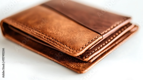 Brown Leather Wallet Close-Up