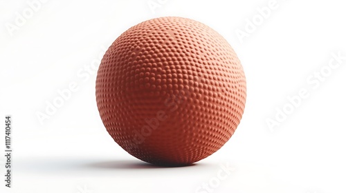 Orange Textured Sphere on a White Background