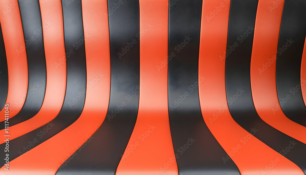 Obraz premium Abstract background with curved black and orange stripes. Perfect for design projects needing a bold, modern texture.