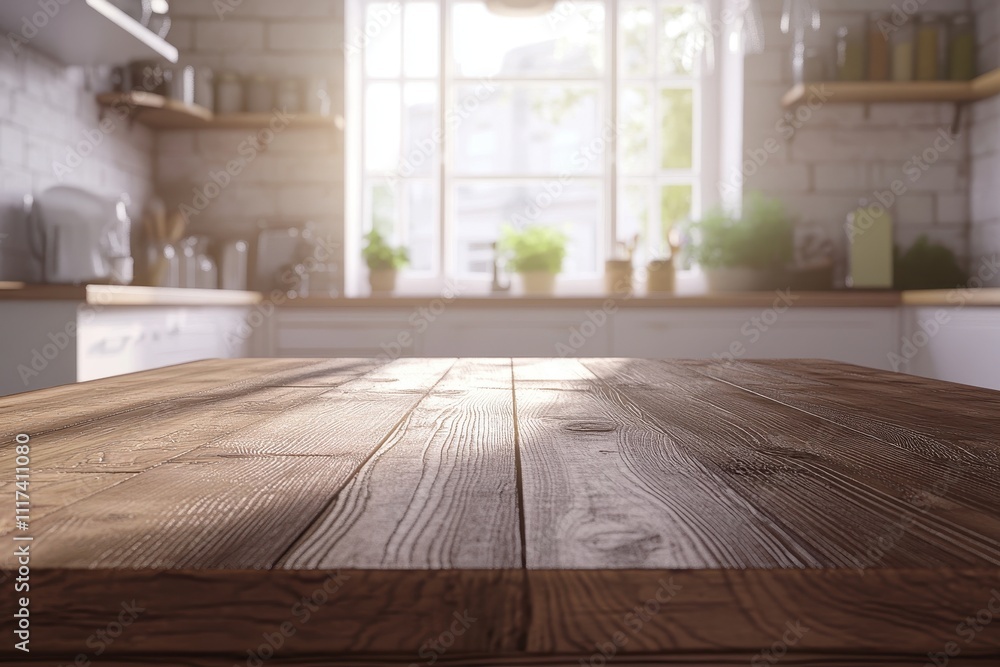 A sunlit kitchen with a wooden table, showcasing a cozy and inviting atmosphere. A sunlit kitchen with a wooden table, showcasing a cozy and inviting atmosphere.