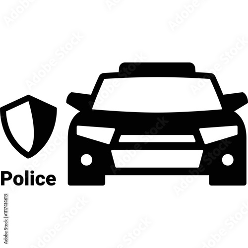 Simple vector icon police car
