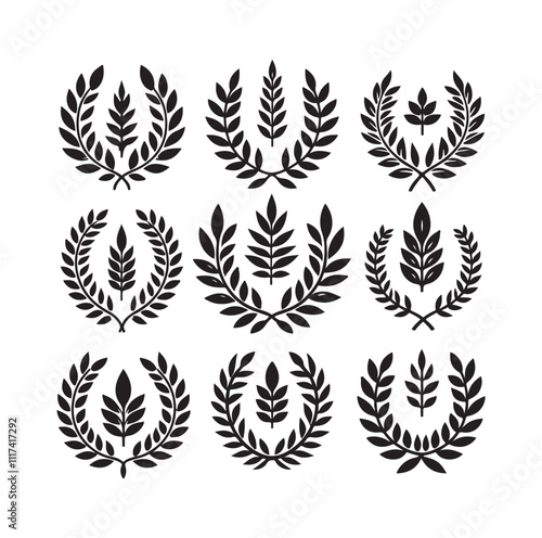 Photography laurel sign silhouette illustration vector