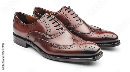 Elegant Brown Leather Brogue Oxfords